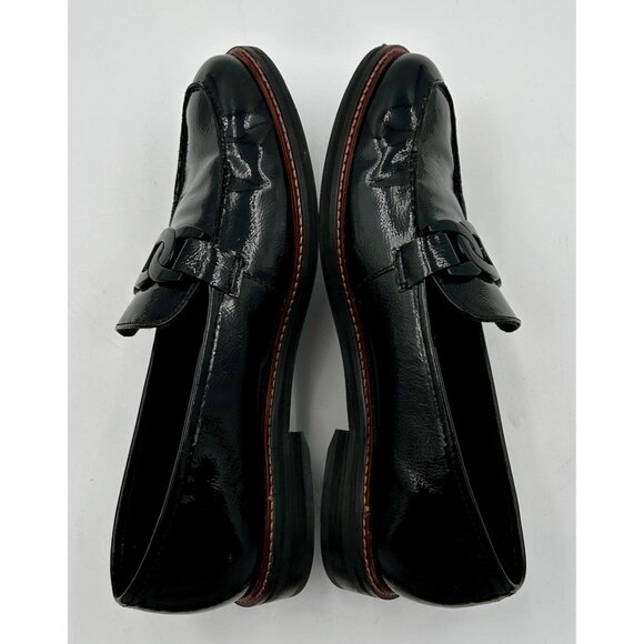 Ara HighSoft Womens Loafers Size 7 Black Patent Leather Chain Link Comfort Shoes - Picture 7 of 9